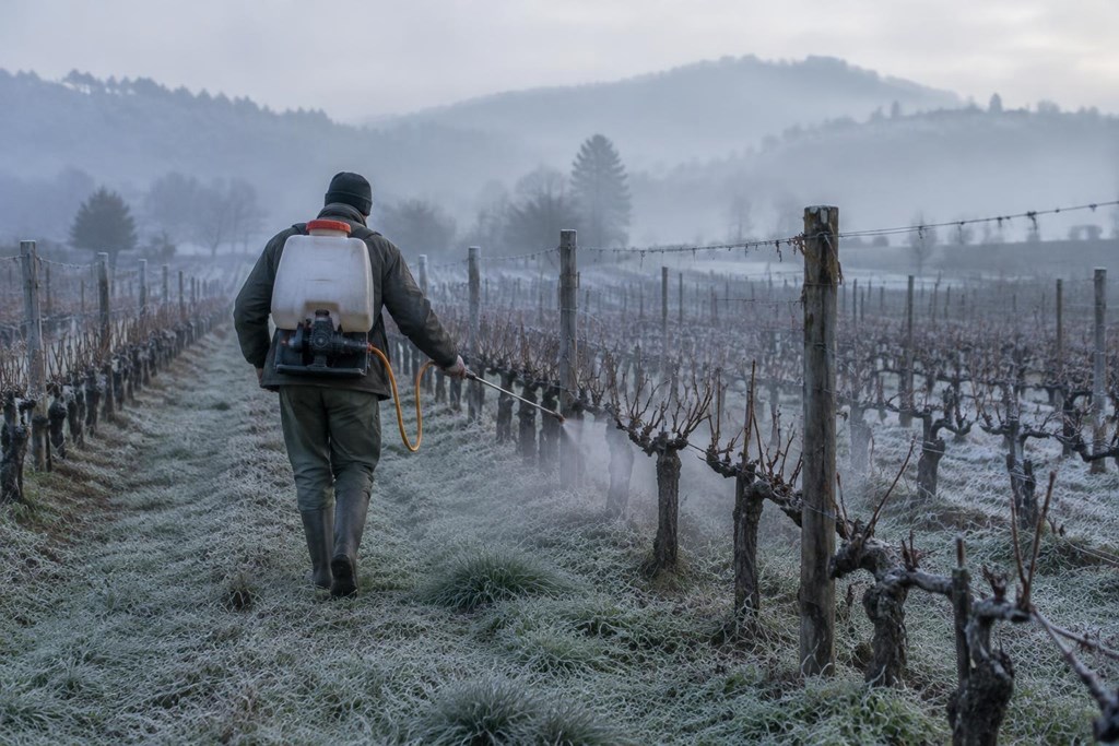 Foto 1 Cepas y frutales llegan más fuertes a la brotación con tratamientos de invierno en Pontevedra